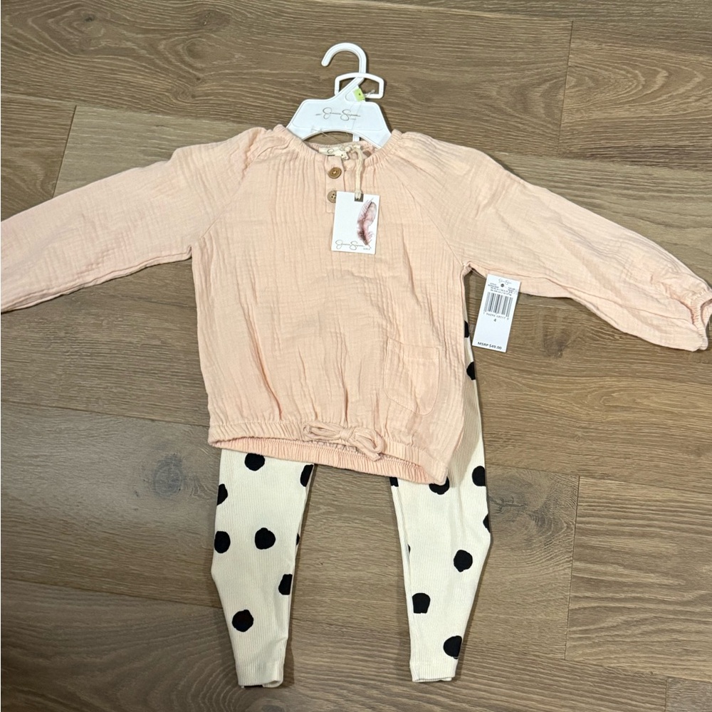 Jessica Simpson Peach and Cream Kids Matching Set